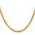 5.0mm Dia Cut Solid Rope Necklace 38 inch