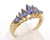 14 karat yellow gold tanzanite ring weighing 2.9 grams. Finger size 6