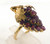 14 karat yellow gold ruby grape ring weighing 7.5 grams. Finger size 6