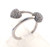 14 karat white gold pave diamond bypass ring weighing 3.0 grams.  Diamonds weigh a total of approx .50 cts. Finger size 5