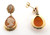 14 karat yellow gold cameo drop pierced earrings weighing 4.4 grams