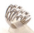 14 karat white gold wide bypass diamond ring weighing 10.7 grams. Finger size 7 3/4.  Diamond weight ~.25ct tw