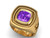 This is a Episcopal Ring with an Antique Cushion Cut Amethyst center stone.  It comes surrounded by diamonds which total 50/100 of a carat in weight or a braid instead than the diamonds.