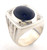 Sterling Silver Black onyx and cubic zirconia ring weighing 32.9 grams.   Ring takes a 18 x 13mm cabochon black onyx. (can be changed to amethyts or simulated ruby for extra charge)   Has four  1.7mm cubic zirconia.