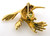 14 karat yellow gold bird with peridot pin weighing 7.8 grams.