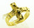 14 karat yellow gold cross ring. This ring has a cross following the shape of the ring with Jesus on the cross. Total weight of the ring is 3 grams. This ring is for a finger size of 6.