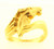 14 karat yellow gold horse ring weighing 6.0 grams. Finger size 6