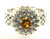 Sterling silver custom made yellow garnet ring. Finger size 6.25