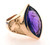 This is a smaller marquise shaped ring with a genuine marquise shaped amethyst.    The weight of the ring in 14 karat pink gold is  approx 26 grams.