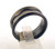 Black and grey titanium wedding ring. The total weight of the ring is 6.0 grams and is made for a finger size of 10.25.