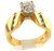 14 karat yellow gold and diamond engagement ring. The diamond TW is .21ct. Center stone is CZ but is exchangeable. The total weight of the ring is 7.0 grams and is made for a finger size of 6.25.