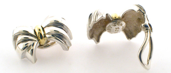 Sterling silver and 18 k yellow gold Tiffany and co earrings.  Currently on Ebay at $795