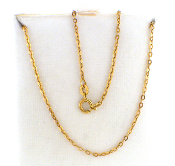 18 karat  22 inch yellow gold oval cable link chain weighing 4.0 grams