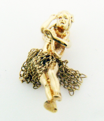 14 karat yellow gold "hula" dancer charm weighing 3.1 grams