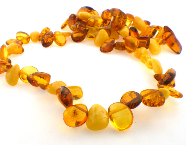 Amber Nugget Necklace. The total weight of the necklace is 40.5 grams.