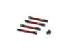 Traxxas Push rods, aluminum (red-anodized) (4) (assembled with rod ends) (TRA7118X)
