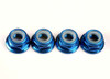Traxxas Nuts, 5mm flanged nylon locking (aluminum, blue-anodized) (4) (TRA4147X)