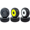 ProCircuit H-Block V2 Buggy Tires (C3) Medium - Pre-Mounted (Black) (2) (w/Yellow & White Wheel Dots)