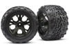 Tires & wheels, assembled, glued (2.8") (All-Star black chrome wheels, Talon tires, foam inserts) (2WD electric rear) (2) (TSM rated)
