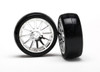 Tires & wheels, assembled, glued (12-spoke chrome wheels, slick tires) (2)
