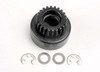 Clutch bell, (22-tooth)/ 5x8x0.5mm fiber washer (2)/ 5mm E-clip (requires #4611-ball bearings, 5x11x4mm (2))
