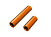 Traxxas Driveshafts, center, female, 6061-T6 aluminum (Orange-anodized) (front & rear)