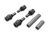 Driveshafts, center, male (steel) (4)/ driveshafts, center, female, 6061-T6 aluminum (dark titanium-anodized) (front & rear)/ 1.6x7mm BCS (with threadlock) (4)
