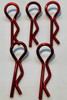 Assault RC Heavy Duty Large Bent Body Clips (Metallic Red) (5pk)