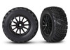 Tires & wheels, assembled, glued (black wheels, gravel pattern tires, foam inserts) (2) (TSM® rated)
