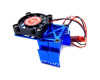 Hot Racing Clip-On Two-Piece Motor Heat Sink w/Fan (Blue)