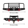INJORA CNC Aluminum Front Rear Bumper with Lights for 1/18 TRX4M Defender (4M-88)