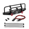 INJORA CNC Aluminum Front Rear Bumper with Lights for 1/18 TRX4M Defender (4M-88)