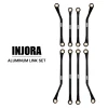 INJORA Aluminum High Clearance Chassis Links Set for 1/18 TRX4M Defender/Bronco (Black)