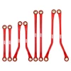 INJORA Aluminum High Clearance Chassis Links Set for 1/18 TRX4M Defender/Bronco (Red)