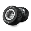 Losi Hoosier Tires, Soft, Mounted, Satin Aluminum, Left/Right (2): 22S DLM