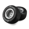 Losi Hoosier Tires, Medium, Mounted, Satin Aluminum, Left/Right (2): 22S DLM