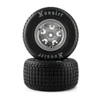 Losi Hoosier Tires, Medium, Mounted, Satin Aluminum, Left/Right (2): 22S DLM