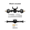 INJORA +7mm Black Planet Axles with Double Joint Shafts Scale Hydro Steering for 1/18 TRX4M