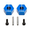  TEAM ASSOCIATED 8.5mm Aluminum Factory Team Clamping Wheel Hex (2) (Blue) (ASC71014)