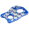 JConcepts Associated B6 'Honeycomb' 3 Gear Laydown Motor Plate (Blue)