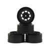 DE Racing Speedway SC Short Course Dirt Oval Wheels (Black) (4) (19mm Backspace) (Slash Front) w/12mm Hex