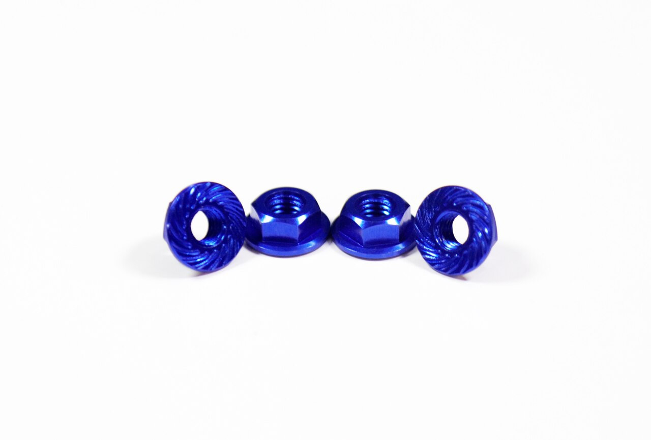 Assault RC Revolver M4 Serrated Wheel Nut Set (Blue) (4) - BeachRC.com