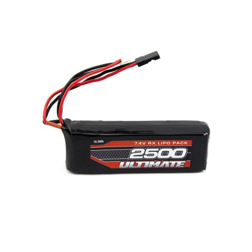 Ultimate Racing 7.4v 2500mAh LiPo Flat Receiver Pack (JR) - BeachRC.com