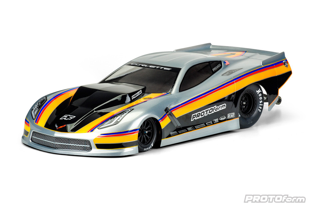 Chevrolet Corvette C7 1/10 Pro-Mod Short Course Drag Car Body By