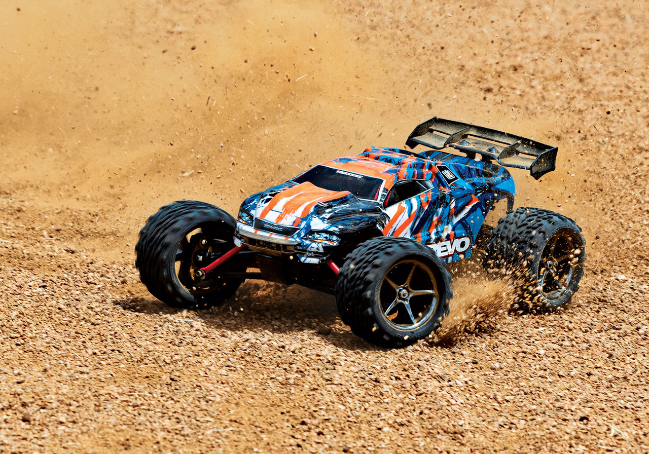 Traxxas E-Revo 1/16 4WD Brushed RTR Truck (Orange) w/2.4GHz Radio, Titan  550 & Battery