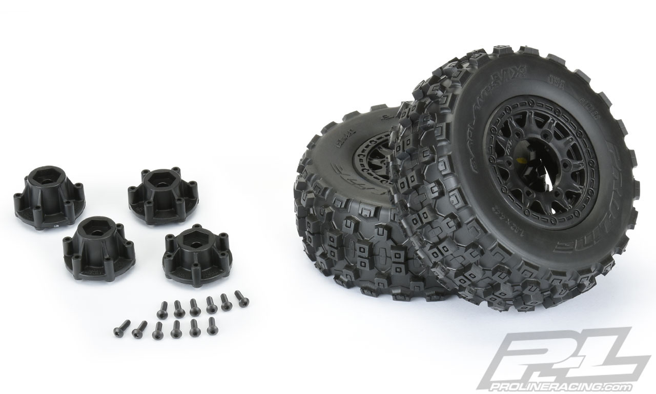 Pro-Line Badlands MX SC Tires w/Raid Wheels (Black) (2) (Slash