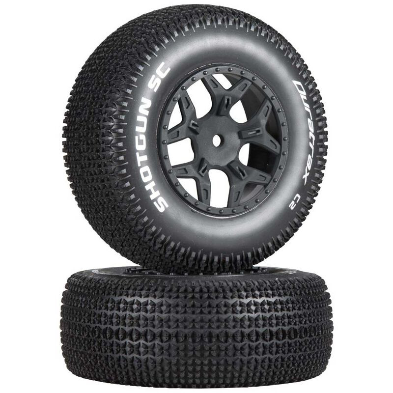 DuraTrax Shotgun SC C2 Mounted Tires: SCTE 4x4 (2) - BeachRC.com