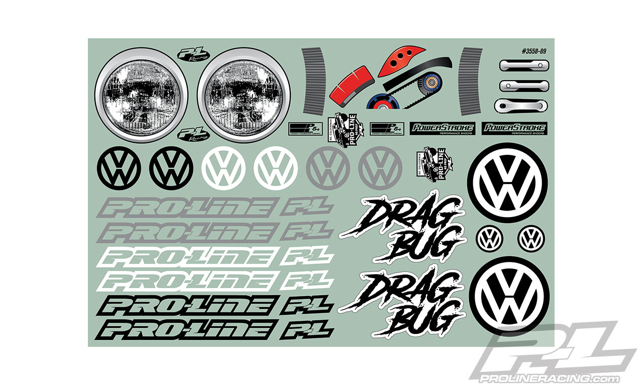 オーダー専用 Pro-Line Volkswagen Drag Bug 1:10 Clear Body, Losi 22S Drag Car