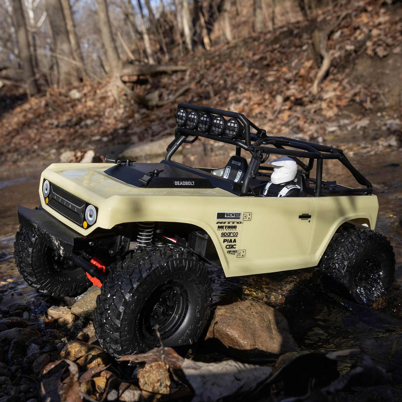 Axial 1/10 SCX10 II Deadbolt 4WD Brushed RTR, Tan - BeachRC.com