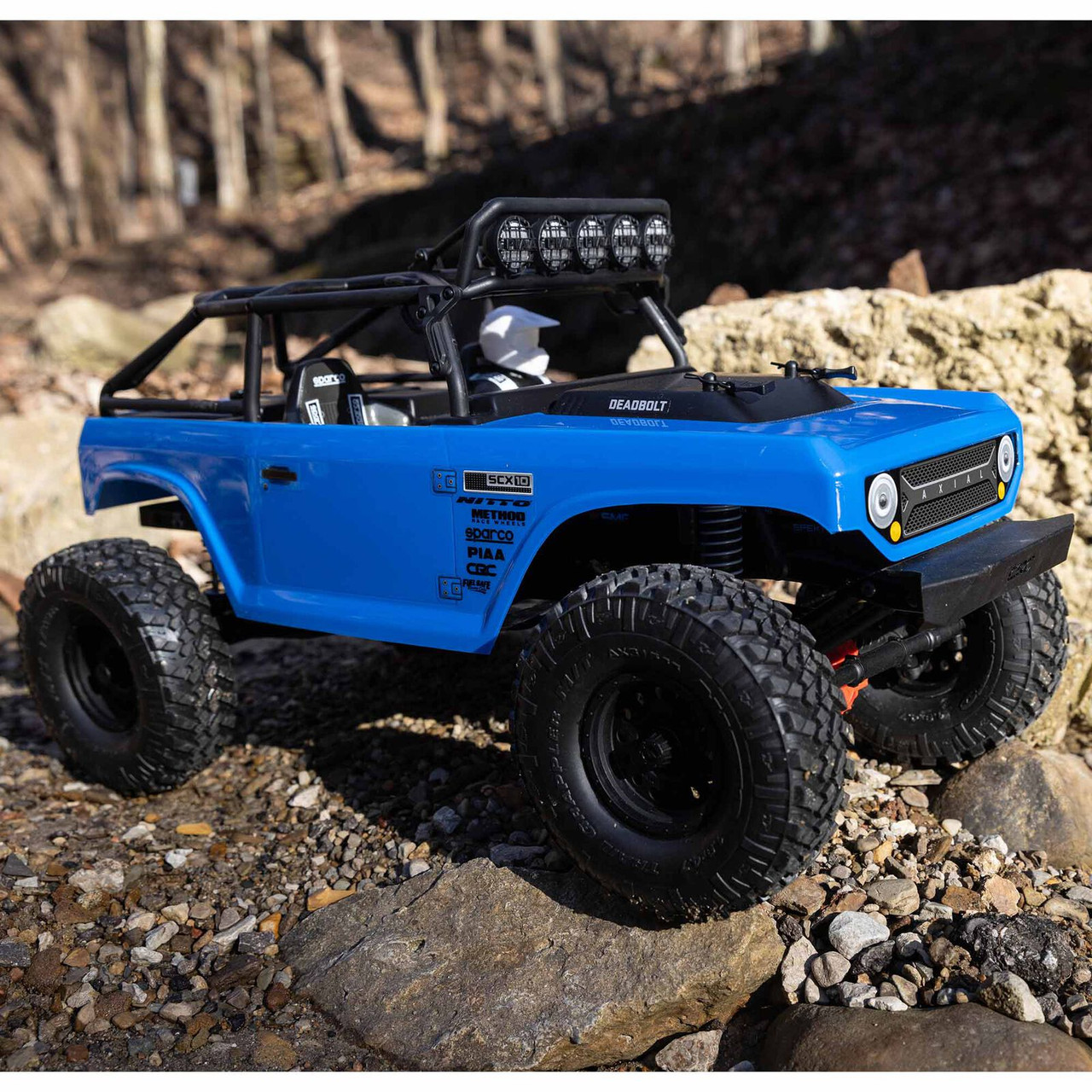 Axial 1/10 SCX10 II Deadbolt 4WD Brushed RTR, Blue - BeachRC.com